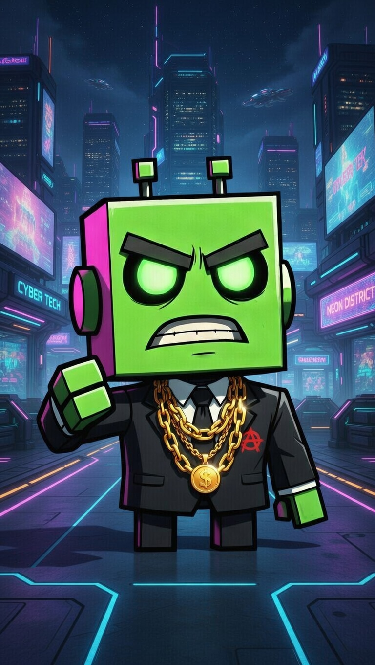 Bot Mascot Holding Cash